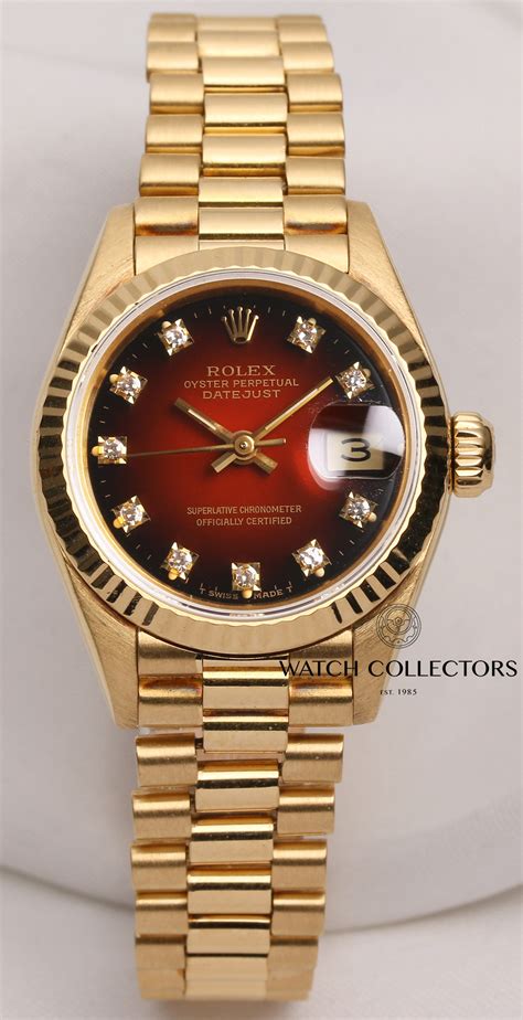 gold rolex with red face|rolex oyster perpetual datejust red face.